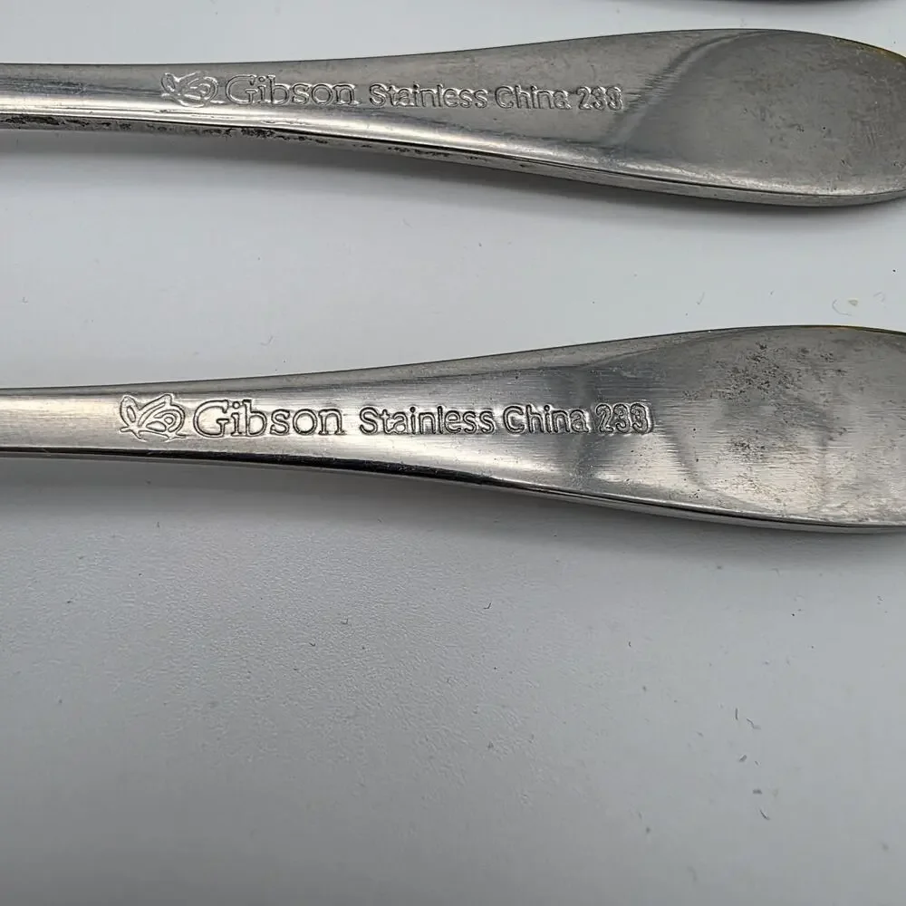 Lot of 6 Vintage Gibson Stainless Steel GIA54 Cocktail/Seafood Forks 233 China